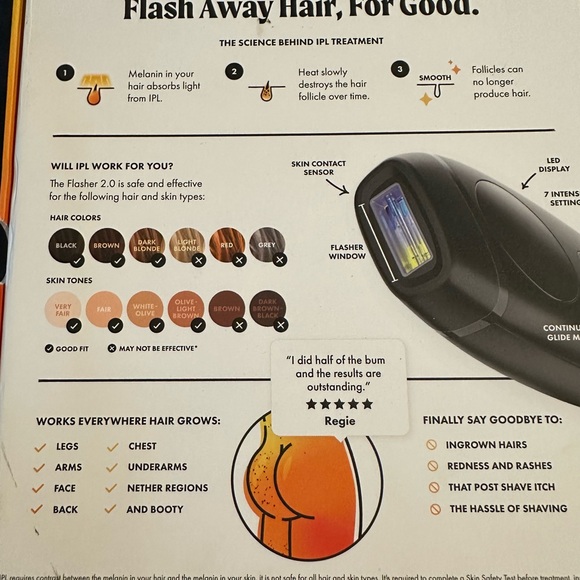 Nood The Flasher 2.0 IPL Hair Removal Device - Black light new - Picture 3 of 3